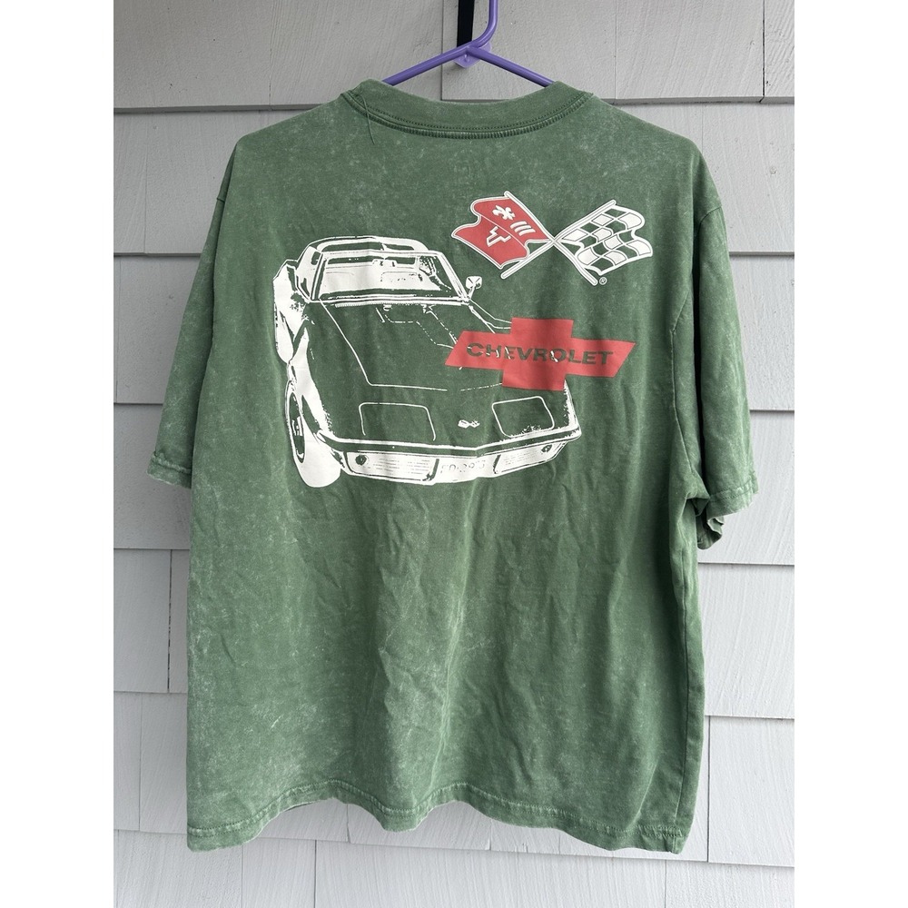 Chevrolet Corvette Graphic T-Shirt‎ Green Large GM Licensed Distressed